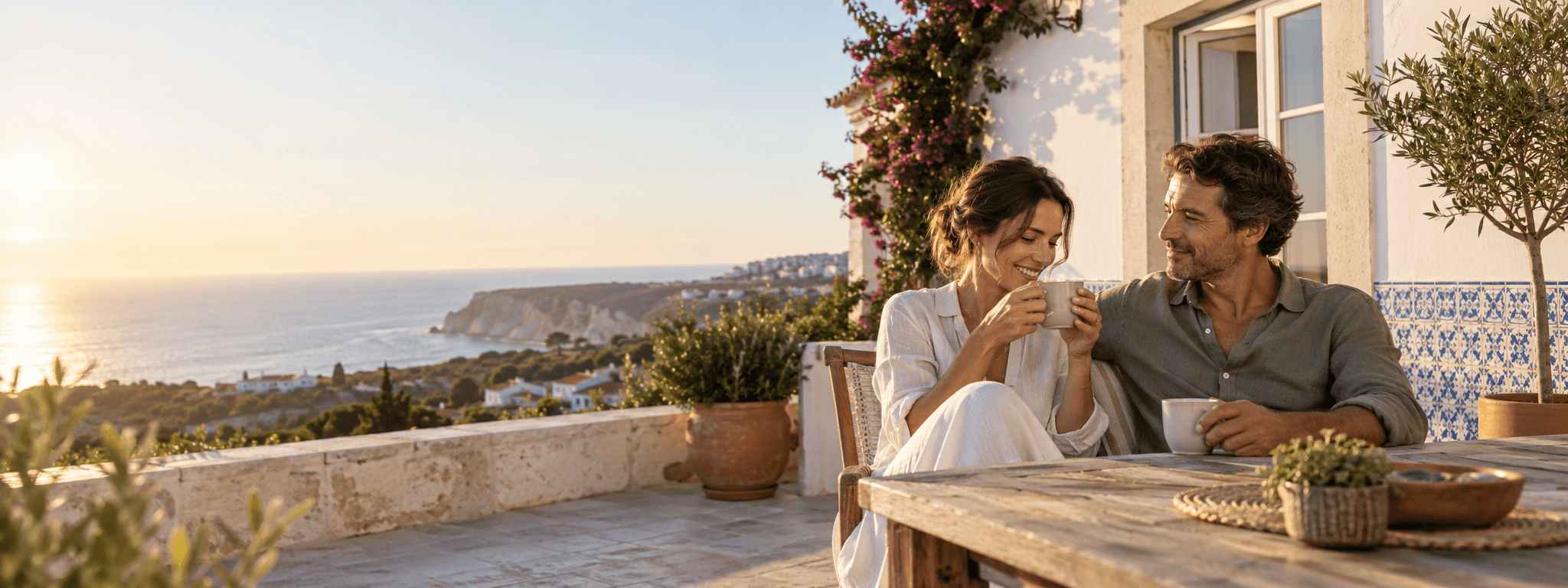 Résidence secondaire au Portugal au coucher du soleil